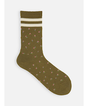 アメリブ花柄ラインソックス