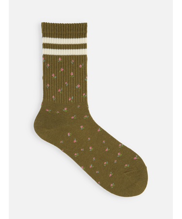 アメリブ花柄ラインソックス