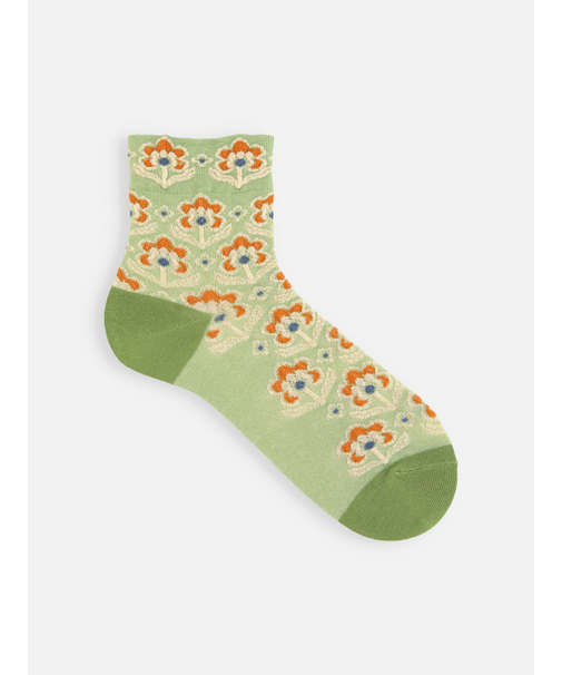 北欧風フラワーフロートショートソックス