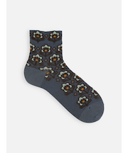 北欧風フラワーフロートショートソックス