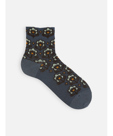 北欧風フラワーフロートショートソックス