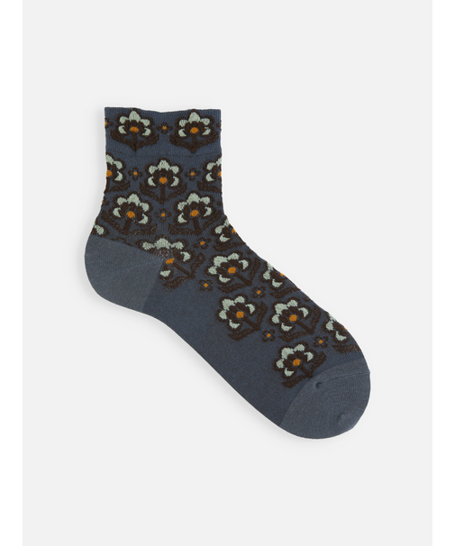 北欧風フラワーフロートショートソックス