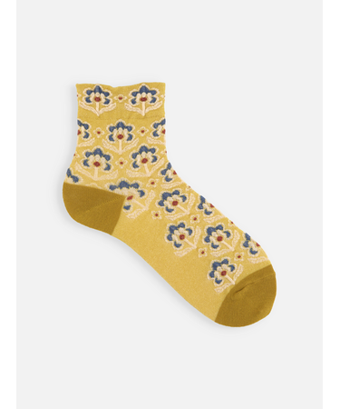 北欧風フラワーフロートショートソックス