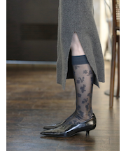 セミシアーレースハイソックス