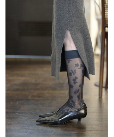 セミシアーレースハイソックス