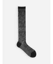 コットンメッシュレースハイソックス