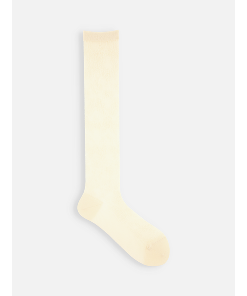 コットンメッシュレースハイソックス