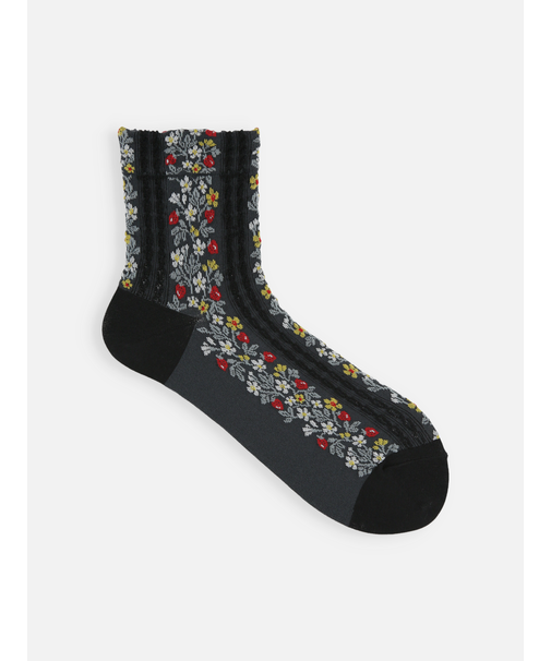 お花とイチゴのフロートショートソックス