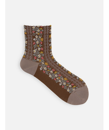 お花とイチゴのフロートショートソックス