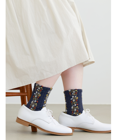 お花とイチゴのフロートショートソックス