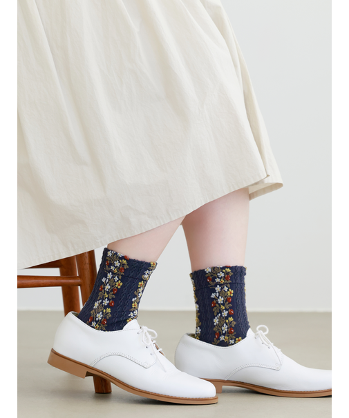 お花とイチゴのフロートショートソックス