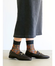 チュールモミジ柄ショートソックス
