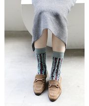 裏出しぼさぼさストライプソックス