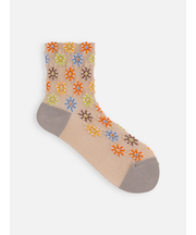 カラフルフラワーフロートショートソックス