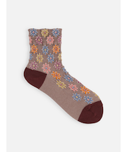 カラフルフラワーフロートショートソックス