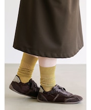 コットンシアーリブミディ丈ソックス