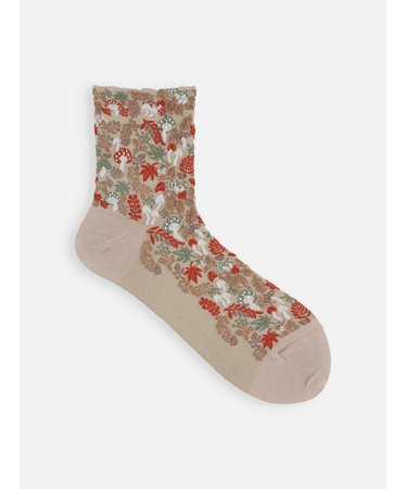 秋の実りフロートショートソックス