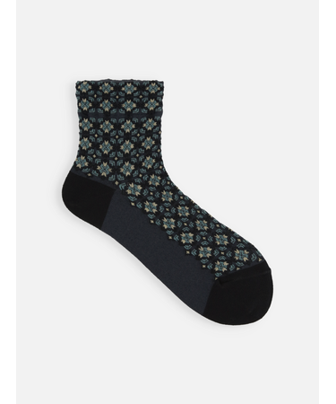 ソフトコットン フロートジオメトリックショートソックス