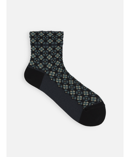 ソフトコットン フロートジオメトリックショートソックス