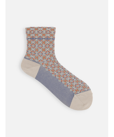 ソフトコットン フロートジオメトリックショートソックス