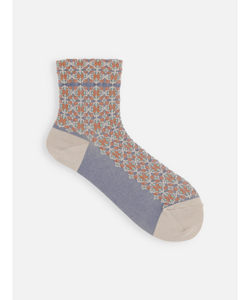 ソフトコットン フロートジオメトリックショートソックス