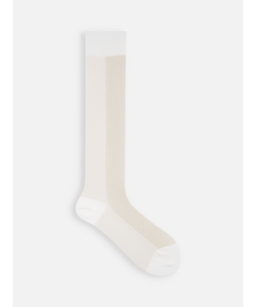 ジャカードラメ切替ハイソックス