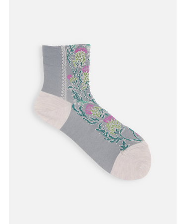 毛混フロントアザミフロートショートソックス