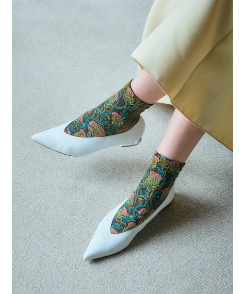 毛混フロントアザミフロートショートソックス