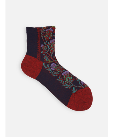 毛混フロントアザミフロートショートソックス