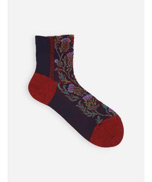 毛混フロントアザミフロートショートソックス