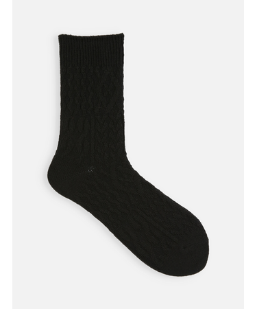 パッチワークケーブルニットソックス