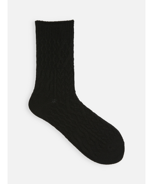 パッチワークケーブルニットソックス