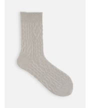 パッチワークケーブルニットソックス