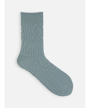 パッチワークケーブルニットソックス