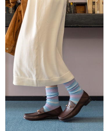 ふわふわグラデボーダーソックス