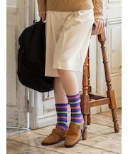 ふわふわグラデボーダーソックス