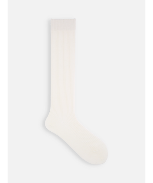 PUREWOOL薄手3×1リブハイソックス