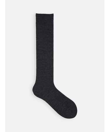 PUREWOOL薄手3×1リブハイソックス