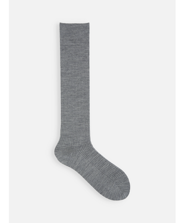 PUREWOOL薄手3×1リブハイソックス