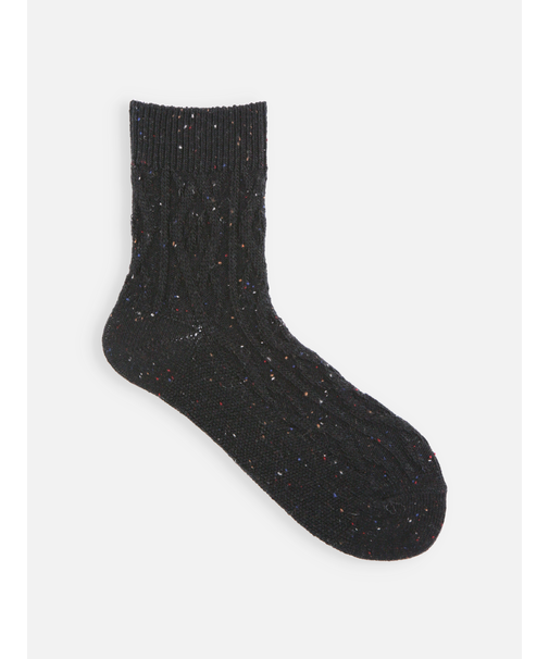 ネップゴム長ケーブルショートソックス