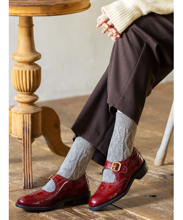 ネップゴム長ケーブルショートソックス