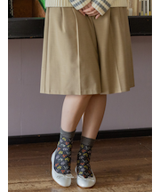 毛混フロートフラワーブーケショートソックス