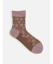 毛混フロートフラワーブーケショートソックス