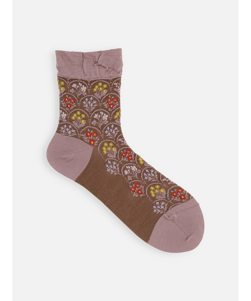 毛混フロートフラワーブーケショートソックス