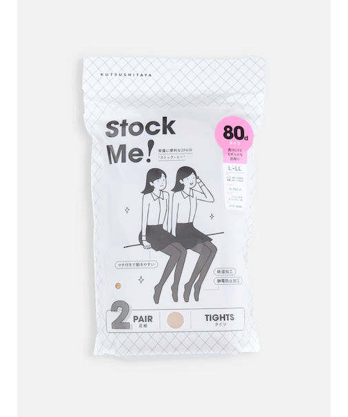 80デニールゾッキタイツ2PAIR L~LLサイズ