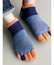 【Tabio MEN】ガード付きメッシュ切替五本指スニーカー丈ソックス