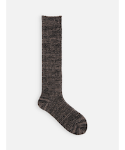 紡毛ミックスカラーリブハイソックス