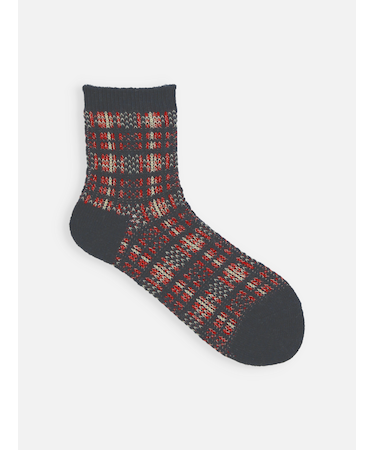 ふわふわチェックJQショートソックス