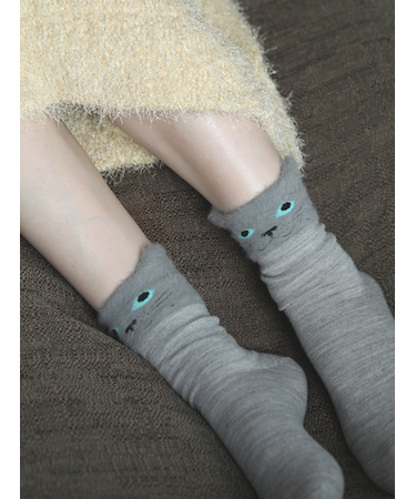 ミンクモール猫ショートソックス