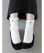 ミンクモール猫ショートソックス